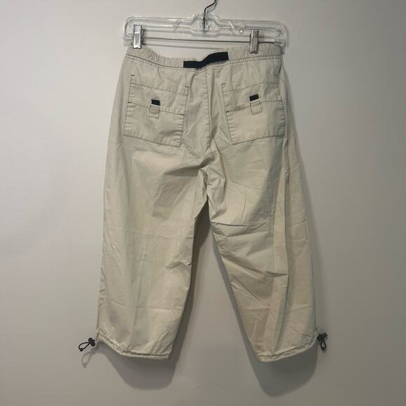 Vtg Y2K UnionBay Womens Capri Pants Buckle Belt Khaki Drawstring Hem Junior Sz 3 - Picture 2 of 6